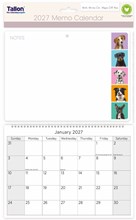 2027 Spiral Bound Memo Board Calendar & Write On Wipe Off Pen - Dogs