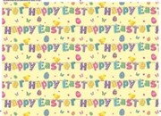 2 Sheets Quality Easter Gift Wrapping Paper - Happy Easter Chicks Decorated Eggs