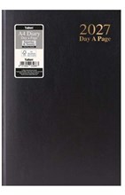 2027 A4 Page a Day Hardback Diary with Full Page Saturday Sunday - Black