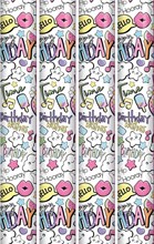 12m Birthday Gift Wrapping Paper 4 x 3m Roll's - Children's Girls Pastel Icons