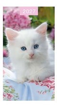 2027 Slim Pocket 2 Week To View Soft Back Cat Diary - White Kitten