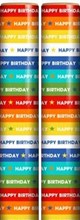 6m Happy Birthday Gift Wrapping Paper Roll - 2x3m Bright Multicoloured Stripes