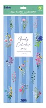 2027 Large Slim Spiral Bound Family Organiser Calendar 5 Columns - Flowers