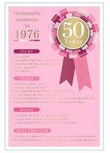2026 50th Female Birthday Card - 1976 Was A Special Year - Pink 50 9x6"