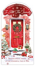 To All The Family Christmas Card - Wreath on Door in Snow 3d attachment 9x4.75"
