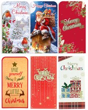 Pack Of 6 Christmas Money Wallet Gift Cards & Envelopes - Traditional