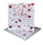 Pack of 6 Ruby 40th Wedding Anniversary Party Card Invitations & Envelopes