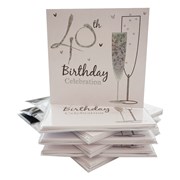 Multi Pack 36 Holographic 40th Birthday Party Card Invitations & Envelopes