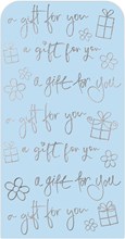Money Wallet Gift Card & Envelope - Pale Blue with Silver Foil Flowers 7x3.5"