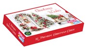 Box of 12 Large Christmas Cards - Xmas Tree Outside House with White Door Foil