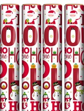 16m (4 x 4m) Cute Christmas Gift Wrap Paper Roll - Santa Snowman Ho Ho Ho