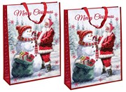 Set of 2 Jumbo Christmas Bags Santa Sacks Bag for Life 28x19" Traditional Santa