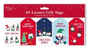 Pack of 40 Christmas Gift Tags - Cute Nordic Bearded Gnome Gonk Designs