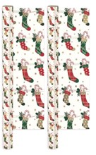 8m (2x4m) Christmas Gift Wrapping Paper Roll - Red & Green Stockings Candy Canes