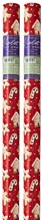 6m (2 x 3m) Christmas Gift Wrapping Paper - Red with Gingerbread Men Houses