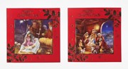 Pack of 12 Religious Square Christmas Cards with Gold Foil - Nativity Scene