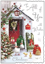 Jonny Javelin All Of You Christmas Card - Ducks Outside House Foil 9x6.25"