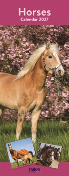 2027 Slim Month To View Spiral Bound Horse Photo Wall Calendar - Horses
