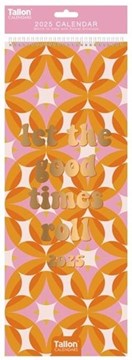 2025 Slim Month To View Spiral Bound Illustrated Wall Calendar - Good Times