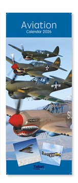 2026 Slim Month To View Spiral Bound Travel Photo Wall Calendar - Aviation