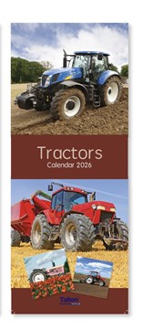 2026 Slim Month To View Spiral Bound Transport Photo Wall Calendar - Tractors