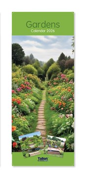 2026 Slim Month To View Spiral Bound Photo Scenic Wall Calendar - Gardens