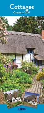 2027 Slim Month To View Spiral Bound Photo Scenic Wall Calendar - Cottages