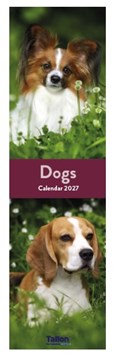 2027 Super Slim Month To View Spiral Bound Animal Photo Wall Calendar - Dogs