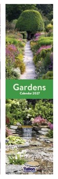 2027 Super Slim Month To View Spiral Bound Scenic Photo Wall Calendar - Gardens