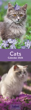 2027 Super Slim Month To View Spiral Bound Animal Photo Wall Calendar - Cats