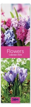 2026 Super Slim Month To View Spiral Bound Photo Wall Calendar - Flowers