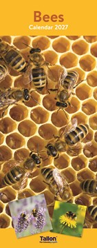 2027 Slim Month To View Spiral Bound Photo Wall Calendar - Bees & Flowers