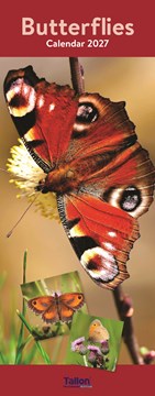2027 Slim Month To View Spiral Bound Photo Wall Calendar - Flowers & Butterflies