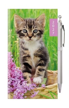 2027 Slim Week To View Hardback Cat Diary with Pen - Kitten