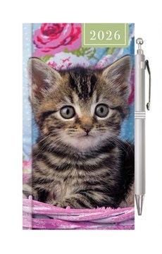 2026 Slim Week To View Hardback Cat Diary with Pen - Kitten
