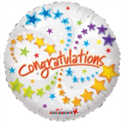 Round 18" Congratulations Foil Helium Balloon (Not Inflated) - Shooting Stars