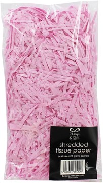 Plain Baby Pink Shredded Tissue Paper (Approx 20g) - Perfect For Gift Bags/Boxes