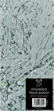 Silver Shredded Tissue Paper (Approx 20g) - Perfect For Gift Bags/Boxes Silver Shredded Tissue Paper (Approx 20g) - Perfect For Gift Bags/Boxes