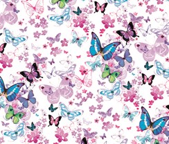 Traditional Female Wrapping Paper & 1 Sheet & Matching Gift Tag - Butterflies