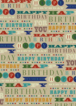 Male Birthday Brown For You Text Wrapping Paper - 1 Sheet & Matching Gift Tag