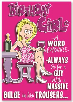 Humour Birthday Card - Birthday Girl Funny Verse   7.5" x 5.25"