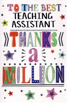 Thank You Teaching Assistant Card - Thanks a Million with Silver Foil 7.5x5.25"