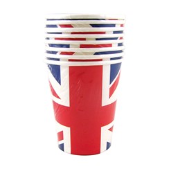 Union Jack Street Party - Pack of 6 9oz Paper Cups - Kings Coronation Union Jack Street Party - Pack of 6 9oz Paper Cups - Kings Coronation