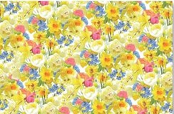 2 Sheets Quality Easter Gift Wrapping Paper - Spring Flowers Daffodils Tulips