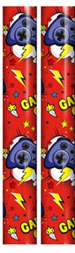 5m Gift Wrapping Paper Roll 2x2.5m - Red with Gaming Controllers 5m Gift Wrapping Paper Roll 2x2.5m - Red with Gaming Controllers