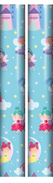 5m Children's Gift Wrapping Paper Roll 2x2.5m Birthday Fairy Princess Castle