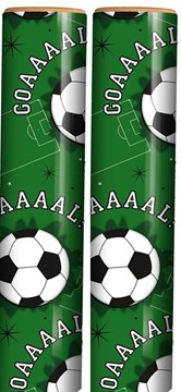 6m Gift Wrapping Paper Roll - 2 x 3m - Green with Footballs