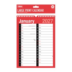 2027 A4 Extra Wide 2 Column Month To View Spiral Bound Wall Planner Calendar