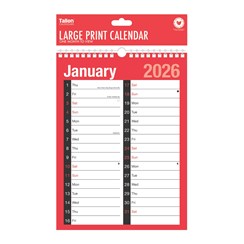 2026 A4 Extra Wide 2 Column Month To View Spiral Bound Wall Planner Calendar