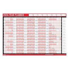 2026 A1 Laminated Yearly Wall Planner Calendar with Wipe Dry Pen Sticker Dots